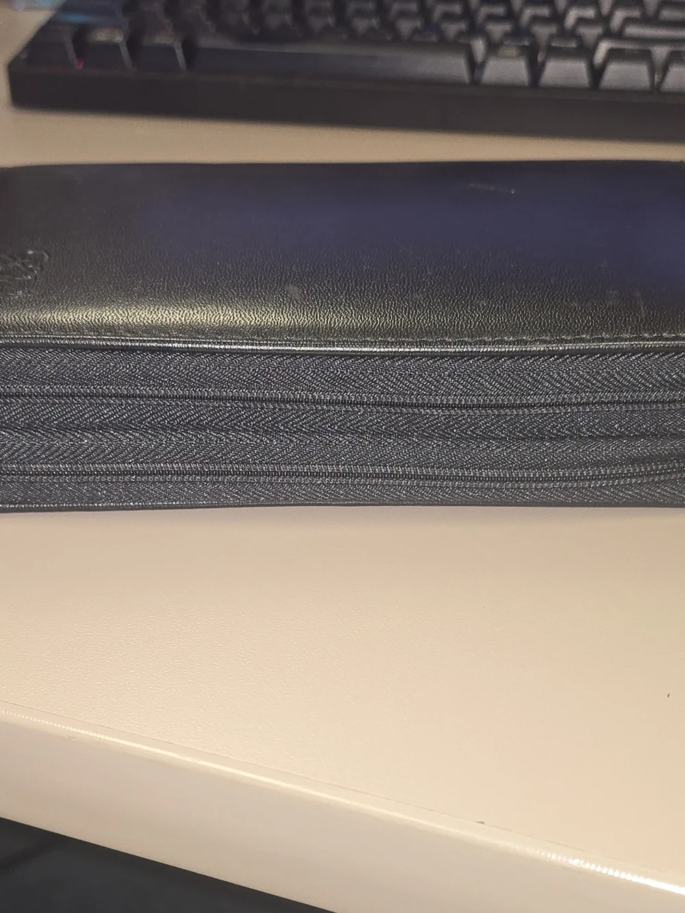 Vintage Enzo Baglioni Black Leather Zip Around 6-Ring Organizer Wallet Planner